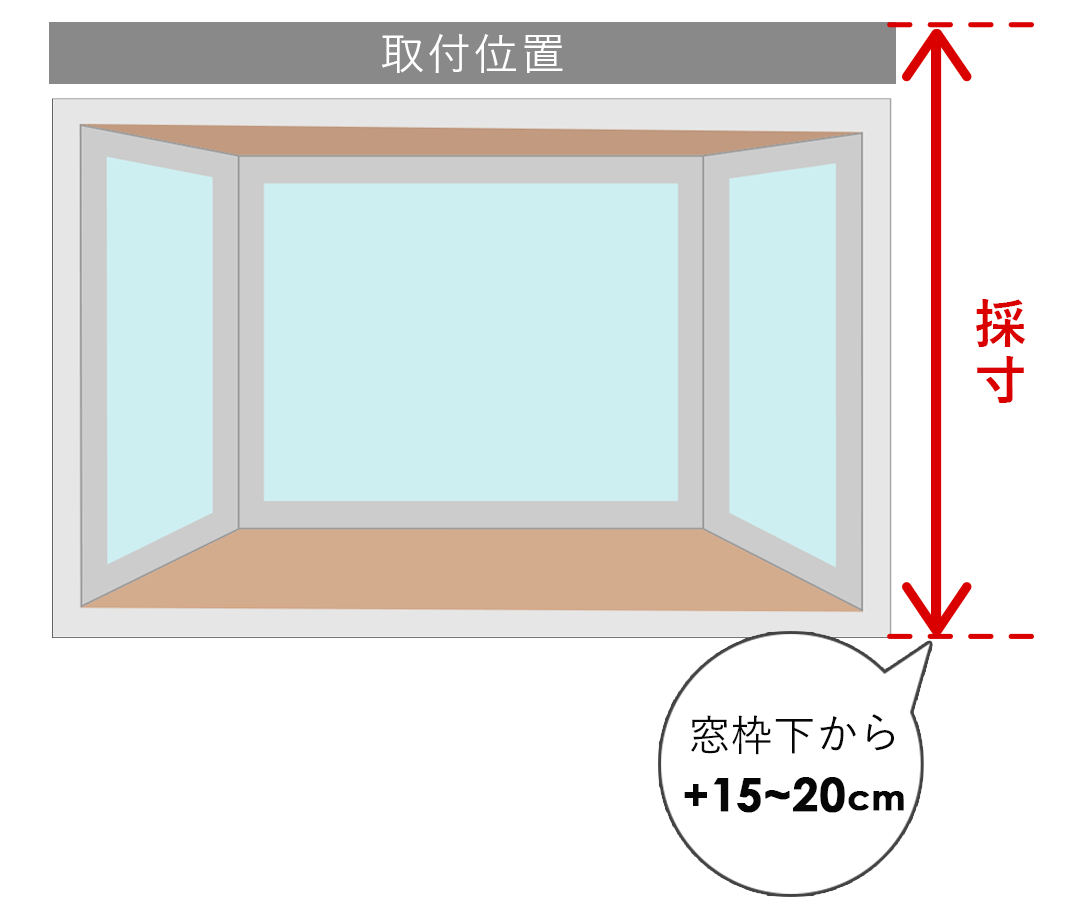 出窓(窓台が出ていない)の丈(高さ)