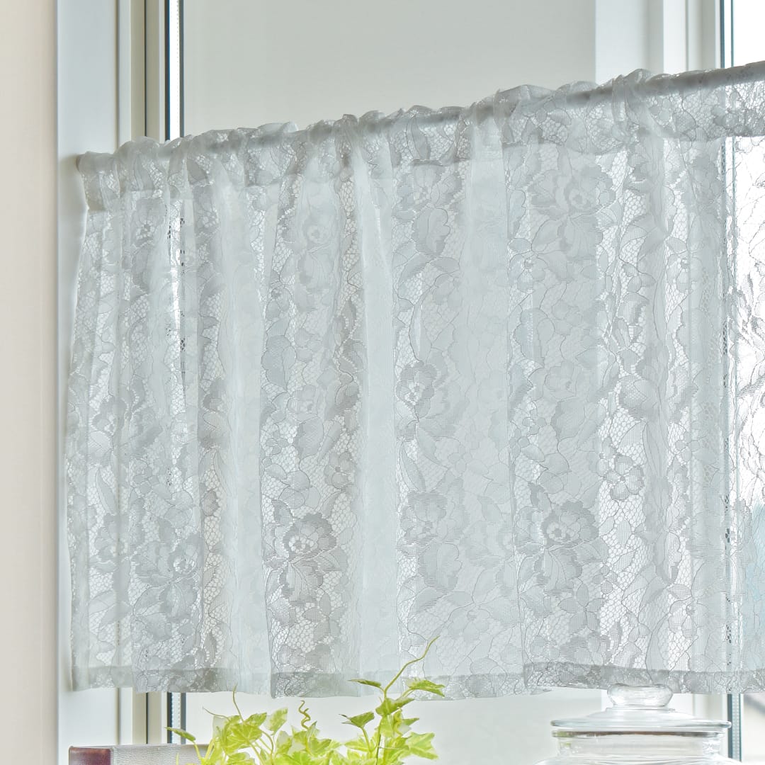 カフェカーテン　エレナ（ホワイト）