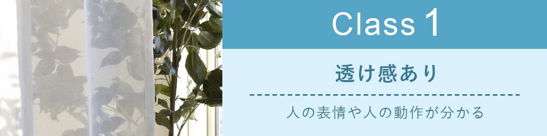 レースカーテン透け感　クラス1（透け感あり）