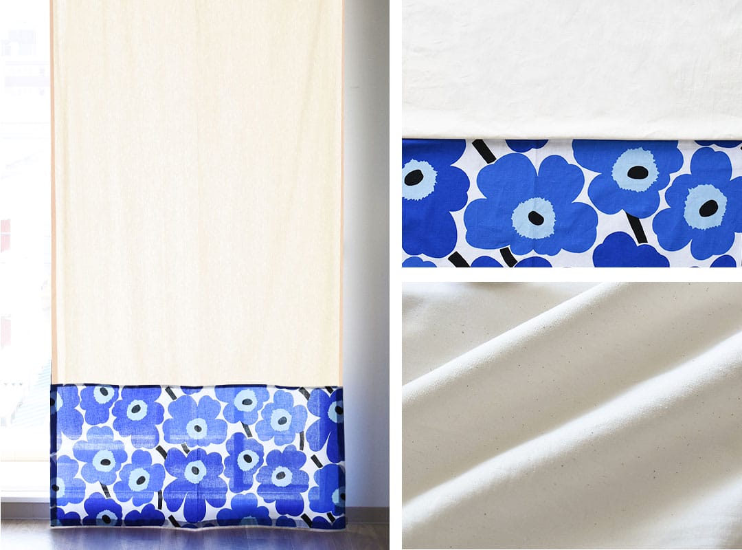 ピエニウニッコ(ブルー)×キナリのカーテン画像