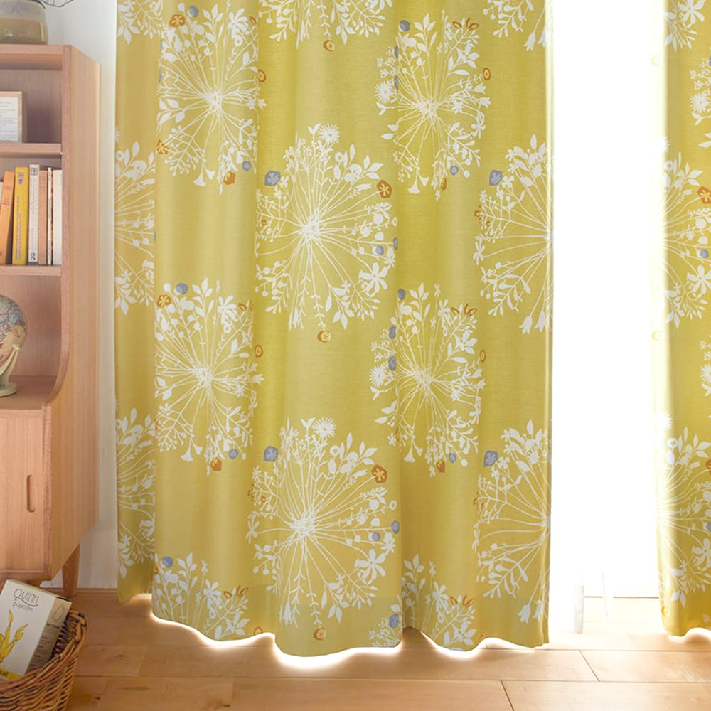 カウニスクッカ（イエロー）の花柄デザインが分かる全体イメージ