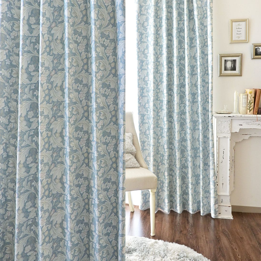 英国伝統柄ボタニカルカーテン リーフォラ 完全遮光・防音対応