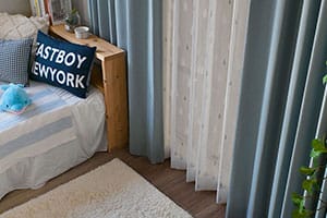 クラウドブルーとレースレイニーのかわいい子供部屋コーディネート