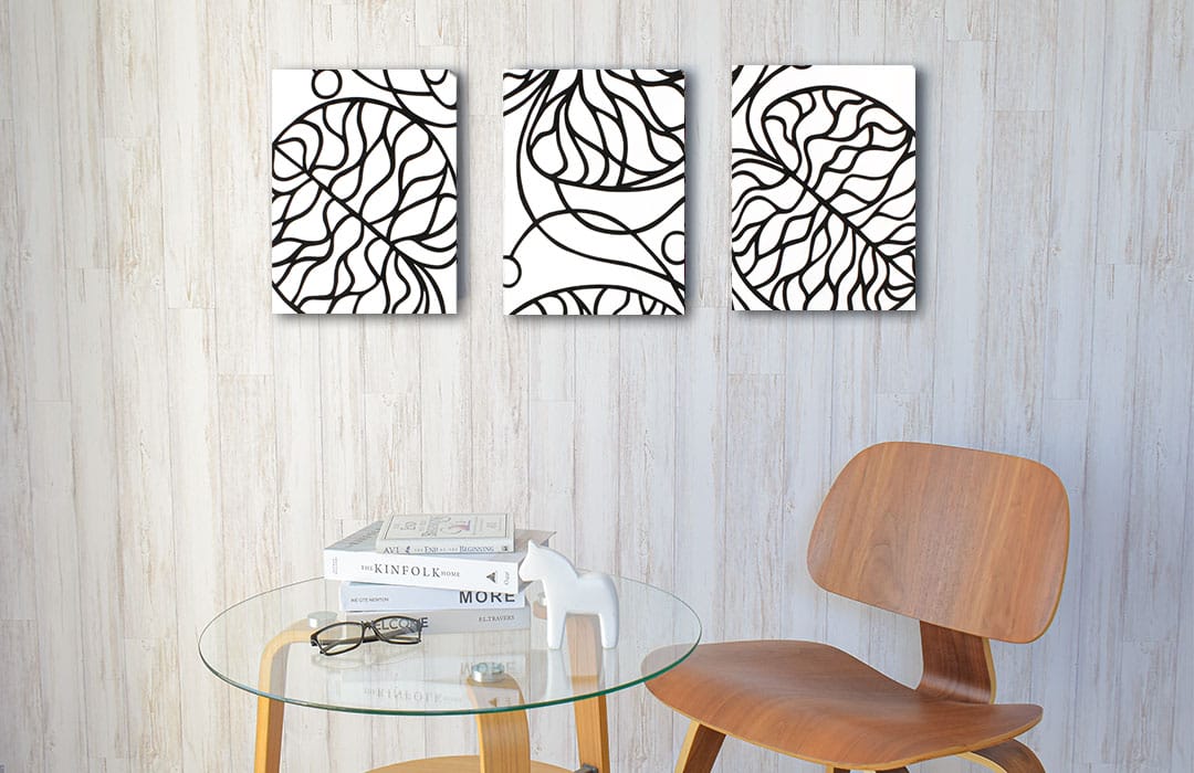 ボットナ　ファブリックパネル 3枚セット