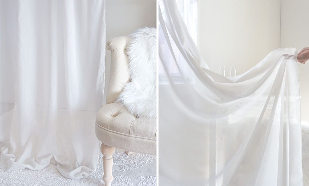 シームレス仕様の薄地レースカーテン エアリ ホワイト 採光性のある生地