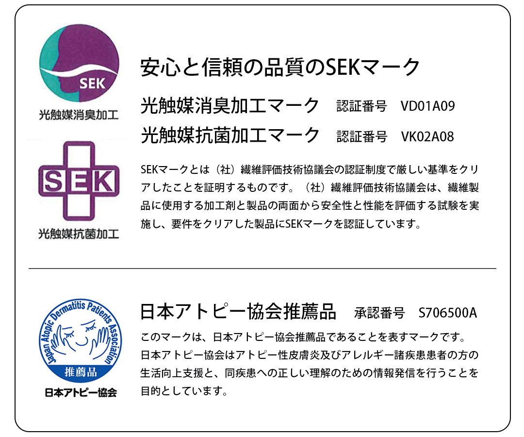 安心と信頼の品質のSEKマーク