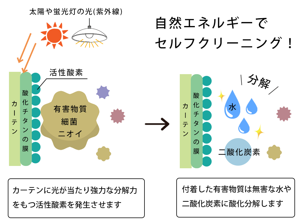 光触媒のメカニズム