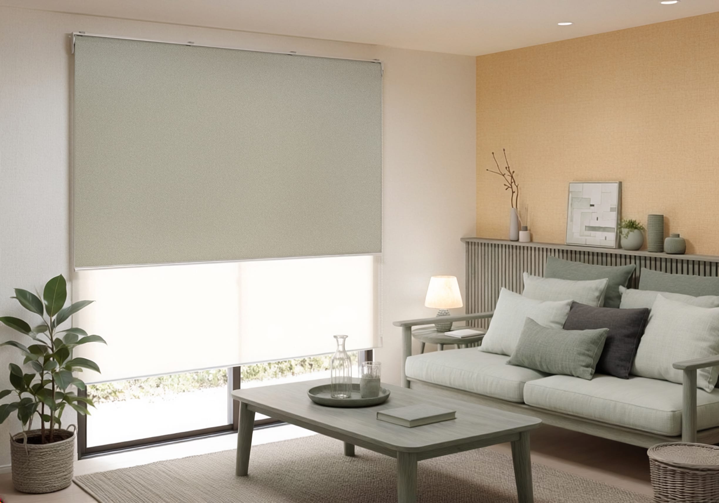 ロールスクリーン ルオム アッシュベージュ 遮光カーテン代替におすすめ