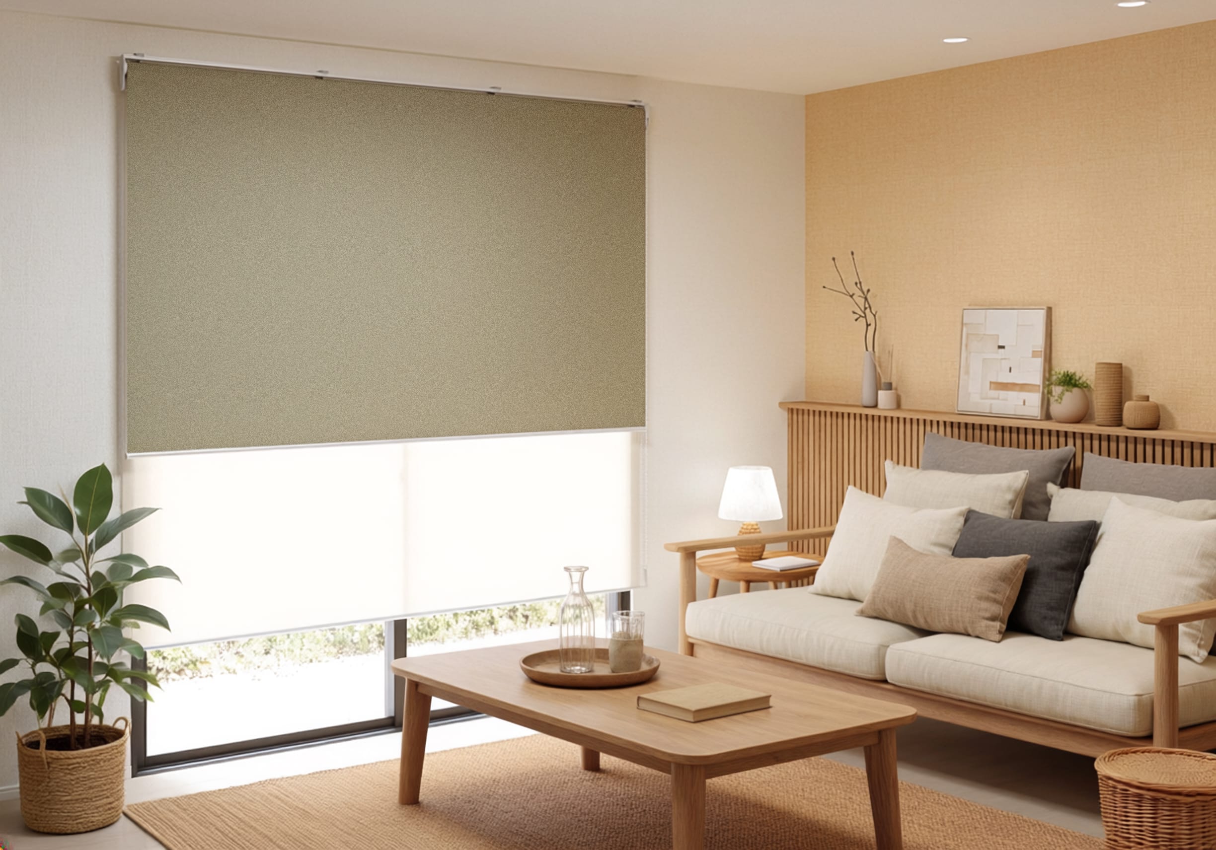 ロールスクリーン ルオム ブラウンベージュ 落ち着いたインテリア向け