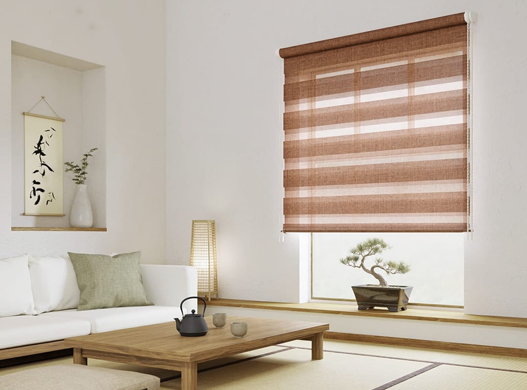 調光ロールスクリーン ブラウン 和モダンインテリアにおすすめ