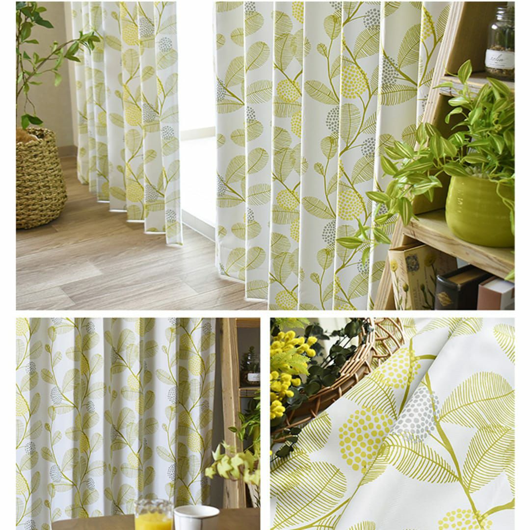 北欧風2級遮光カーテン まんまるリーフ | カーテン通販専門店カーテンズ