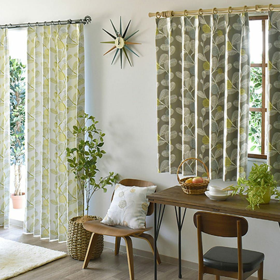 北欧風2級遮光カーテン まんまるリーフ | カーテン通販専門店カーテンズ