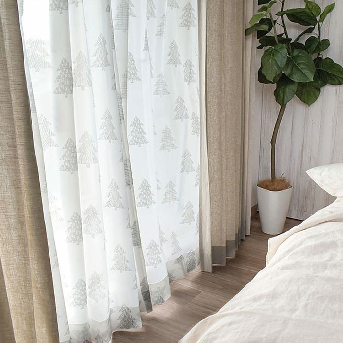 カーテン：マー（ベージュ） × レース：モック