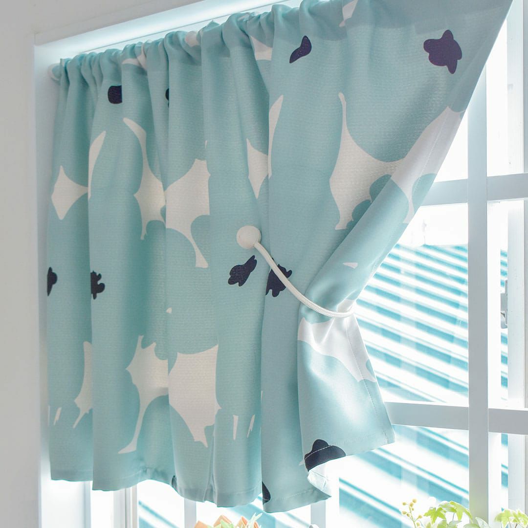 大胆な花柄プリントで1cm単位で作るオーダーカフェカーテン| カーテン