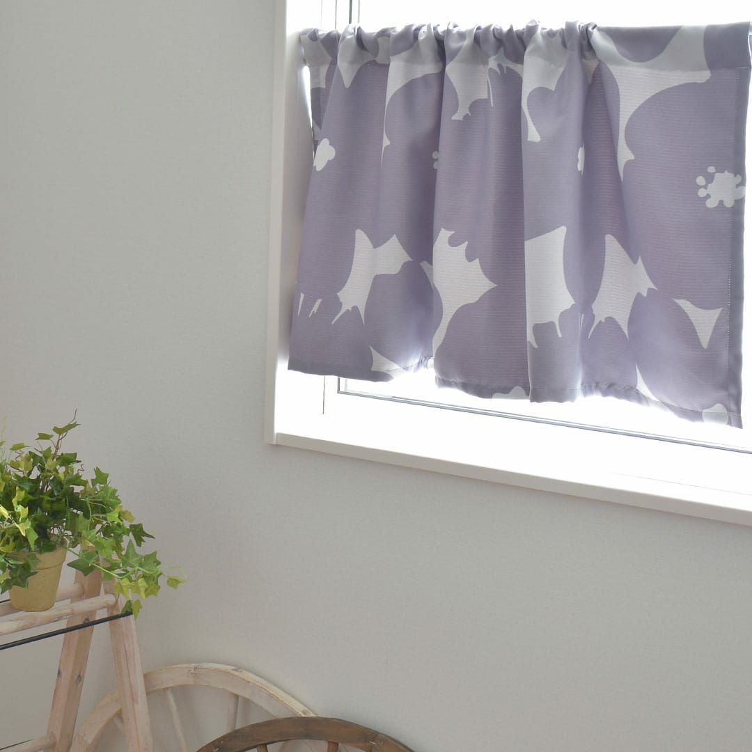 大胆な花柄プリントで1cm単位で作るオーダーカフェカーテン| カーテン