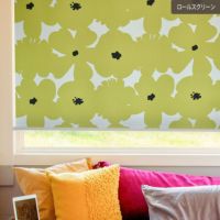 花柄 ロールカーテン ライトグリーン オーダーロールスクリーン】ミーナ 遮光2級| カーテン通販専門店カーテンズ