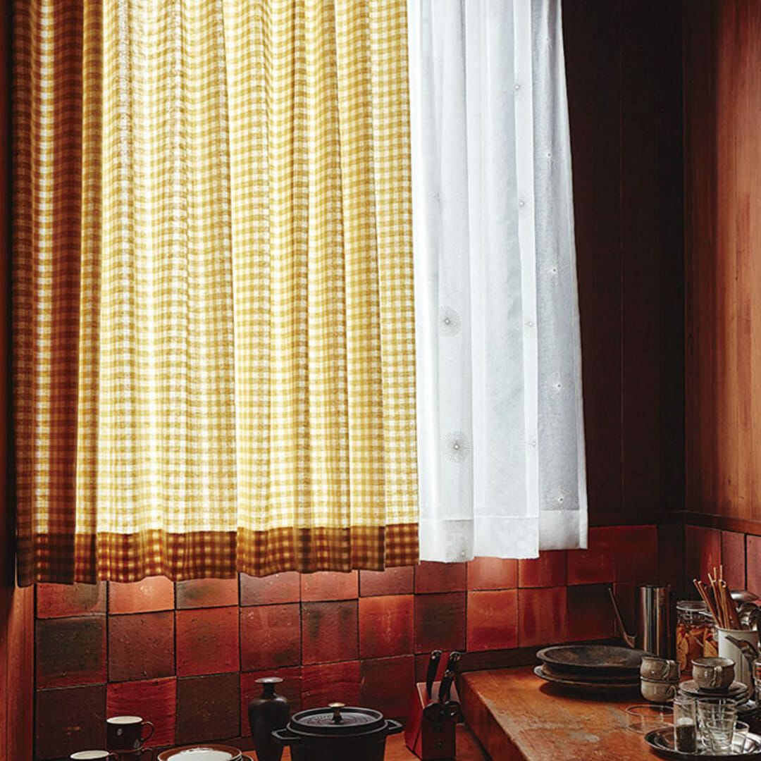 1cmサイズの定番ギンガムチェックカーテン | カーテン通販専門店カーテンズ