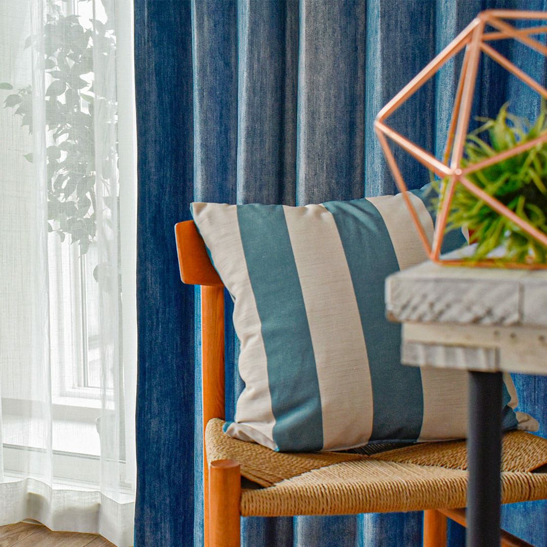 インディゴ調オーダーカーテン[美品] 2級遮光カーテン｜ディエゴ| カーテン通販専門店カーテンズ