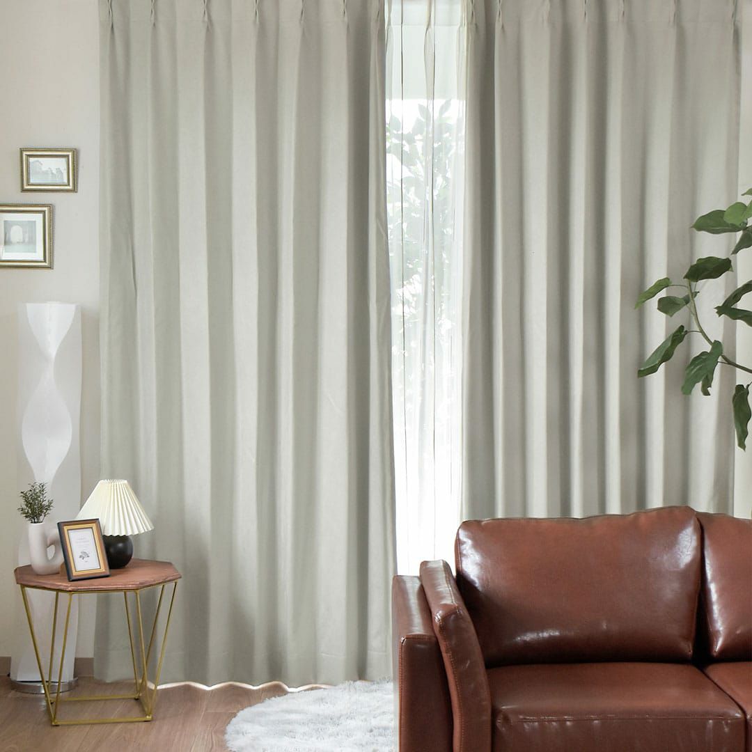 防炎・1級遮光のグレーカーテン「ハヌル（グレー）」 | カーテン通販