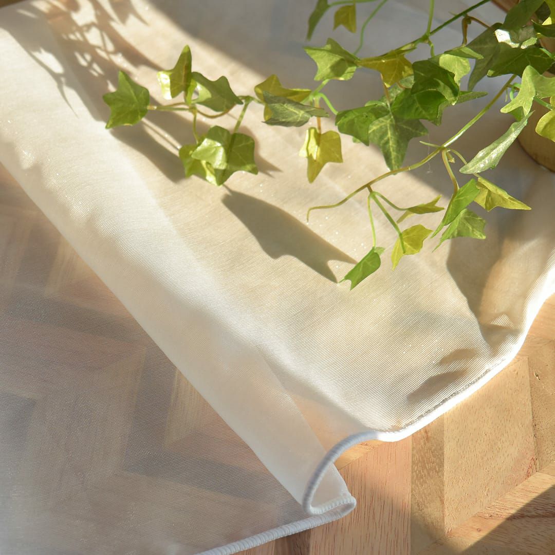 防炎ミラーボイルレースカーテン「キラリ」ホワイト| カーテン通販専門