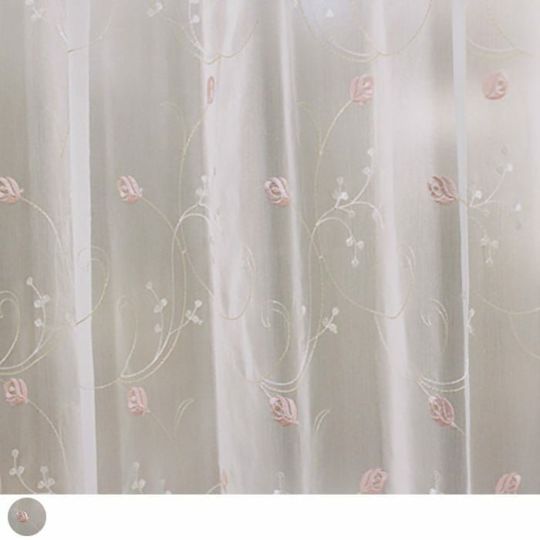 愛らしい小さなバラ柄のトルコ刺繍レースカーテン| カーテン通販専門店