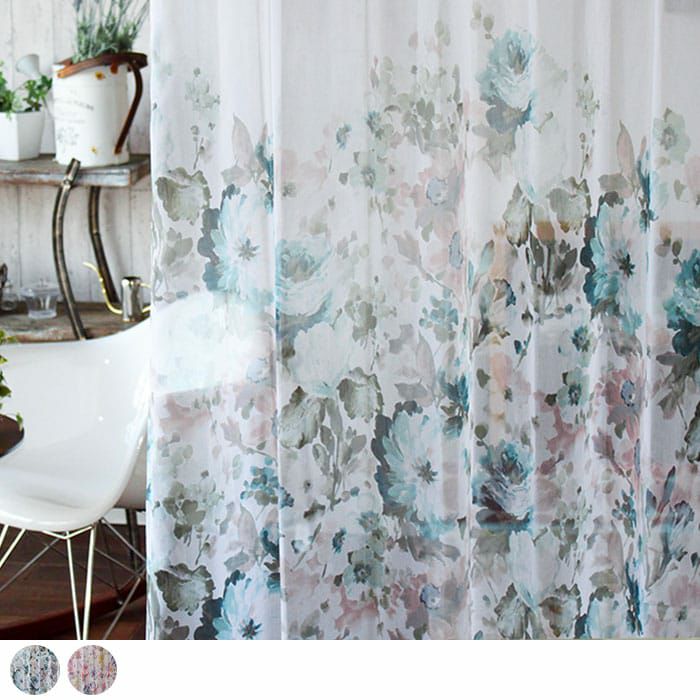 美しい水彩調の花柄プリント。おしゃれなレースをお探しの方におすすめ