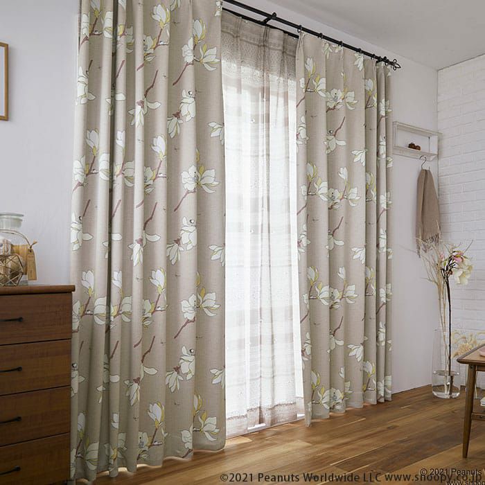 スヌーピー】【2級遮光カーテン】マグノリアパーク｜PEANUTS