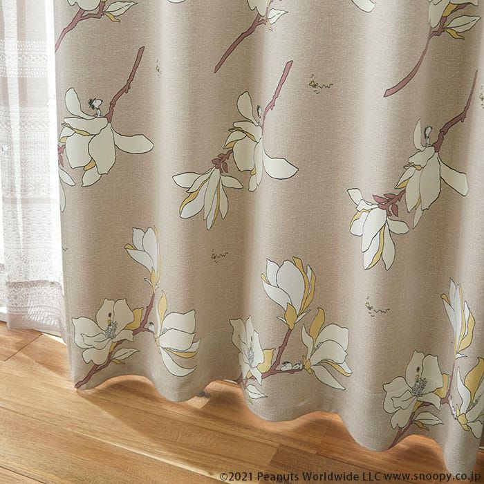 スヌーピー】【2級遮光カーテン】マグノリアパーク｜PEANUTS