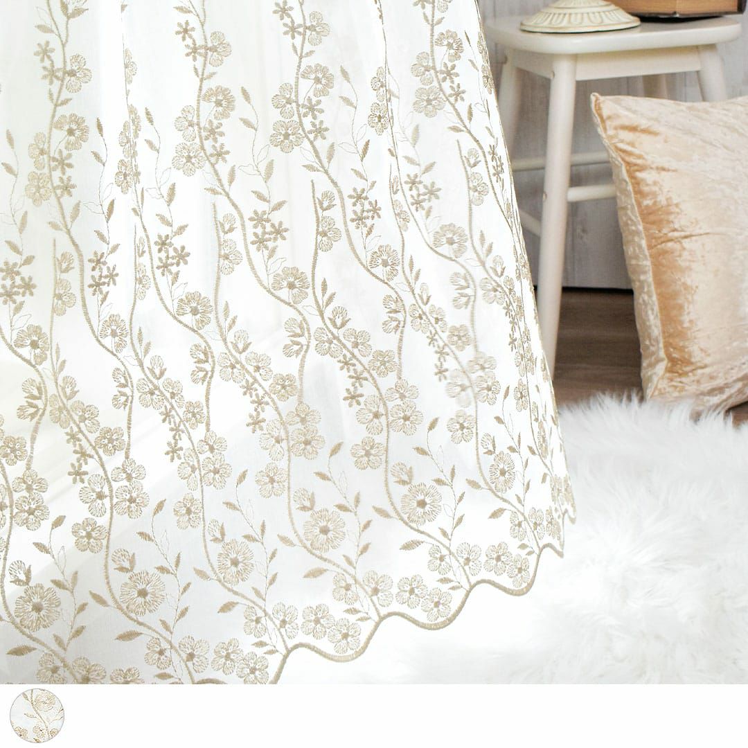 シアーガーデン シャンパンゴールドのボタニカルデザインが美しい「フェリシア」。防炎