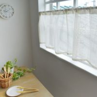 麻風ミラーレースカフェカーテン | カーテン通販専門店カーテンズ