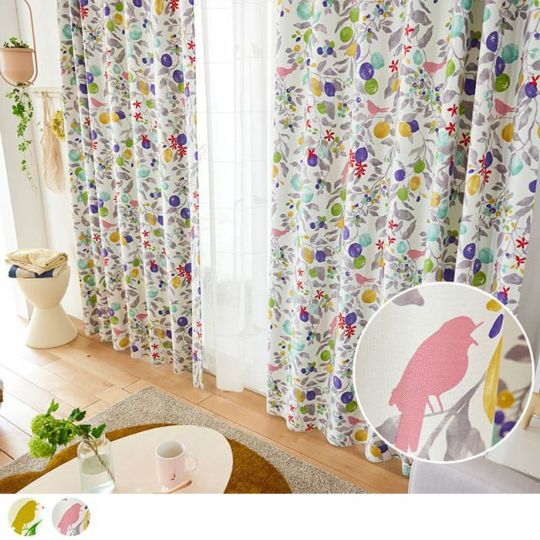 北欧・遮光カーテン】フルーツトリ カーテン通販専門店カーテンズ