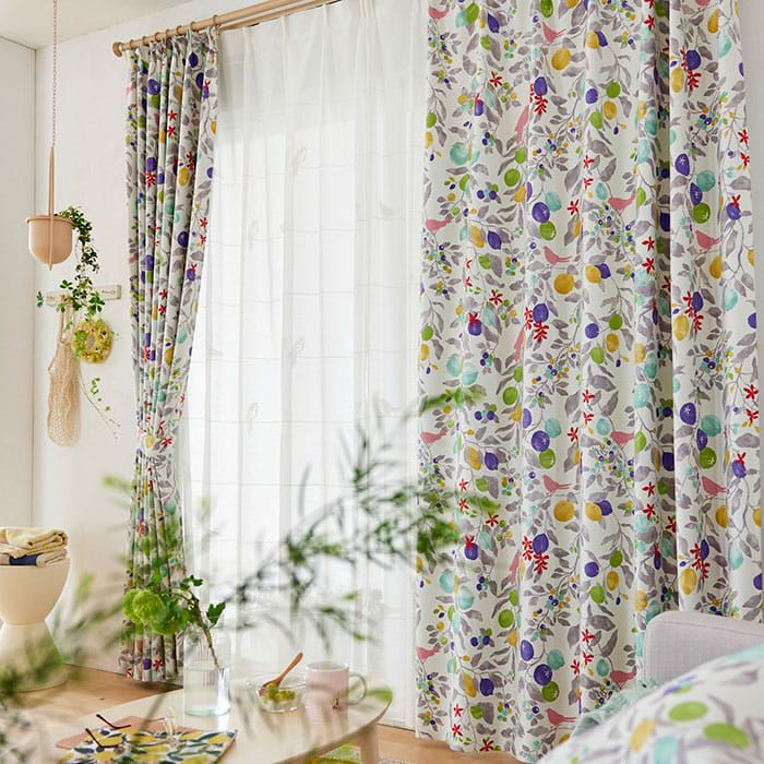 北欧・遮光カーテン】フルーツトリ カーテン通販専門店カーテンズ