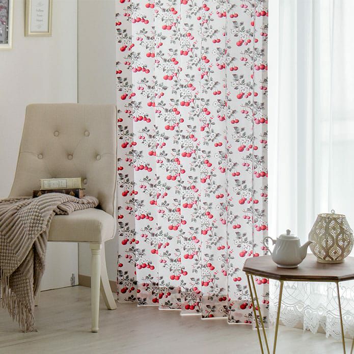 高級カーテン/ポピー柄 高級カーテン/ポピー柄