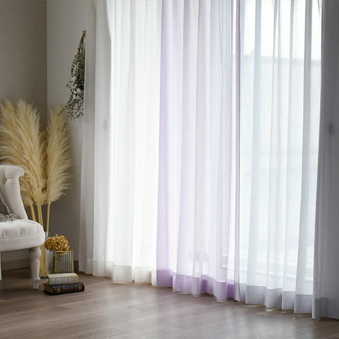 防炎で洗えるリネンライクレースカーテン「ジェラート」4色 | カーテン