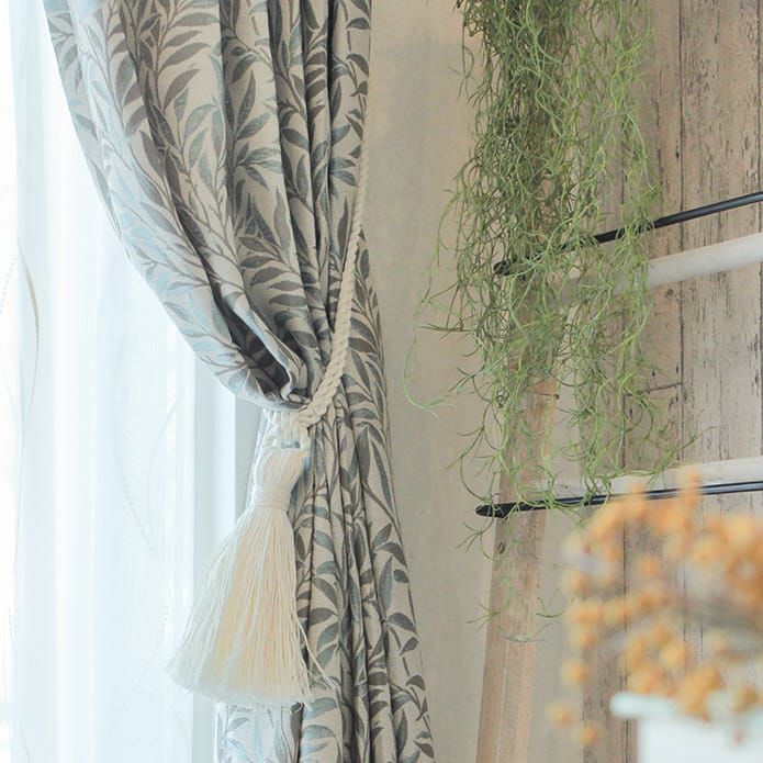 ジャカード織のリーフ柄が上品な非遮光カーテン | カーテン通販専門店