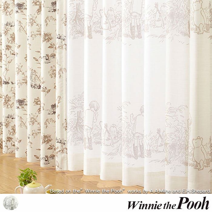 オーダーカーテン　レースカーテン　美品　24日まで値下げ ディズニー シークレット｜POOH(くまのプーさん)｜Disney(ディズニー)のレース