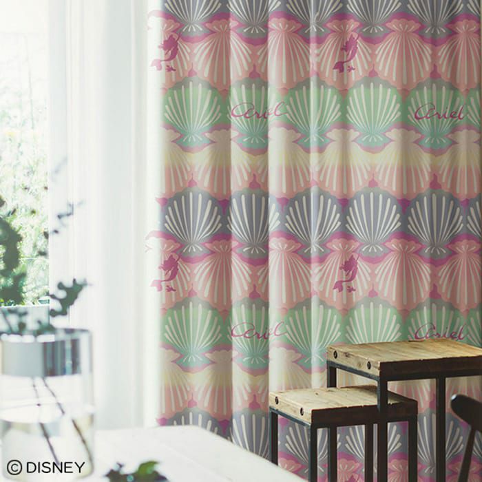 カラフルな貝柄 大人のディズニーカーテン シェル | カーテン通販専門