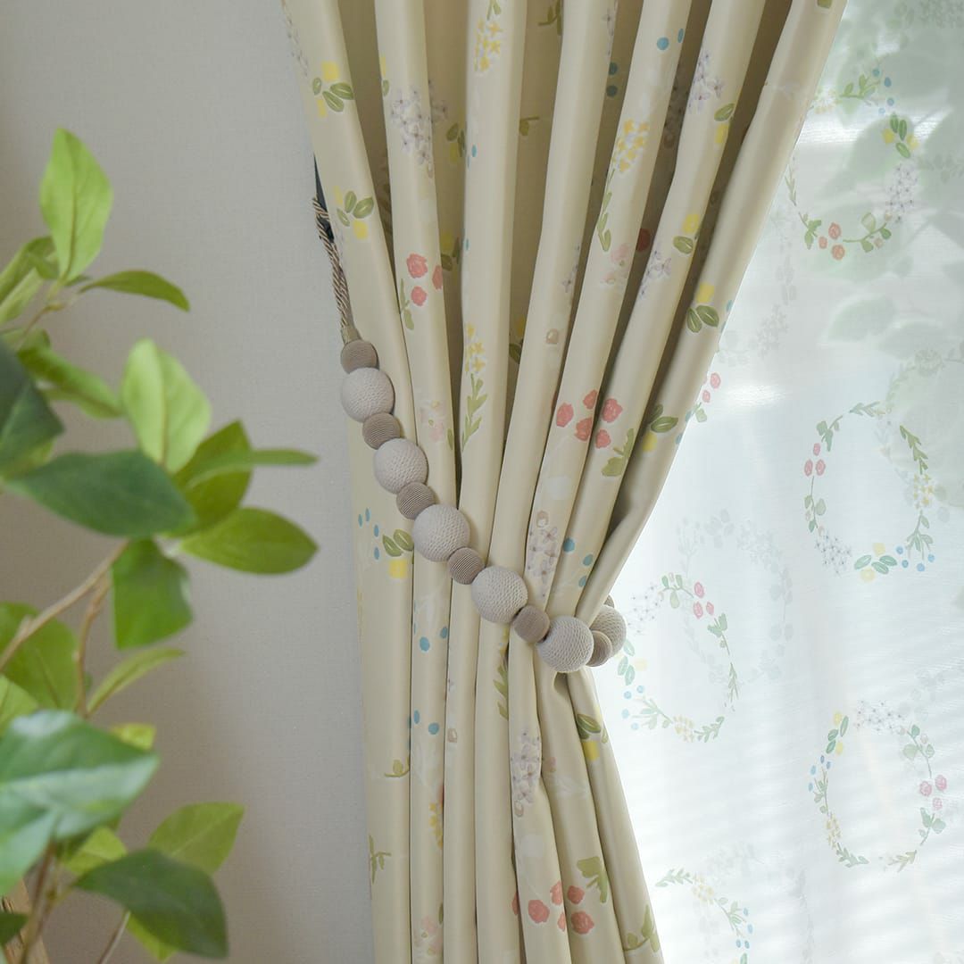 花束｜四季の野花を束ねたブーケをプリントしたカーテン | カーテン