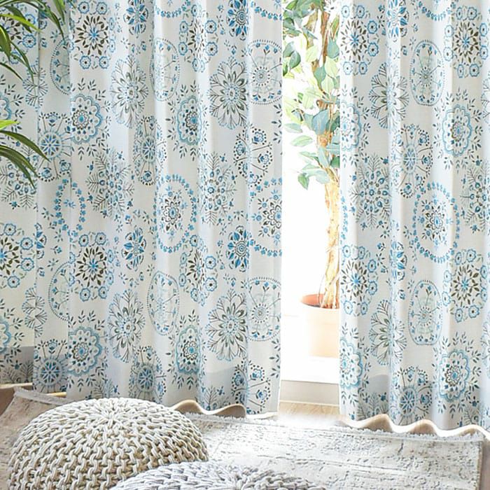 モロッカンな伝統柄がデザインされた遮光カーテン「ハタイ