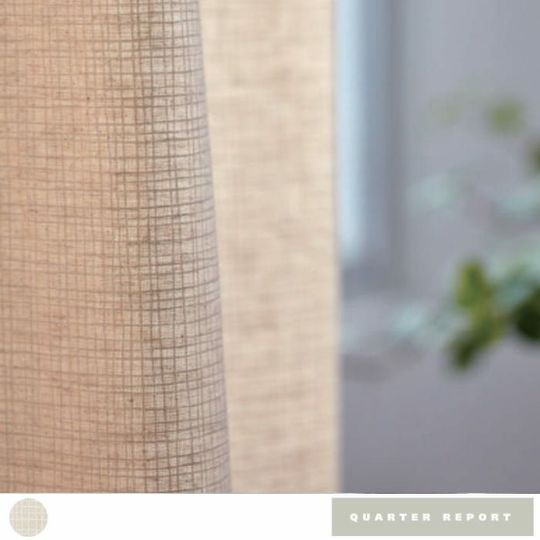 ランダムなボーダープリントのナチュラル綿麻カーテン | カーテン通販