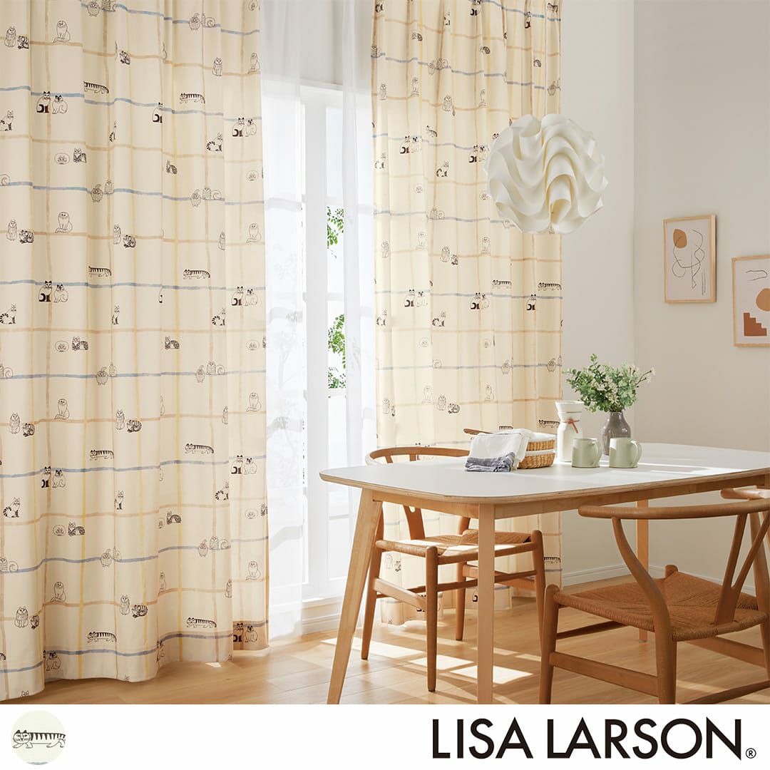 リサ・ラーソン｜チャーミングなスケッチねこたちとチェックがプリント