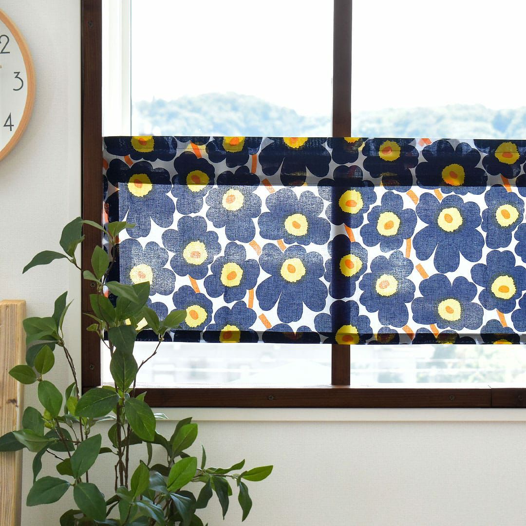 小さなケシの花の「ミニウニッコ」カフェカーテン(5色)｜ カーテン通販