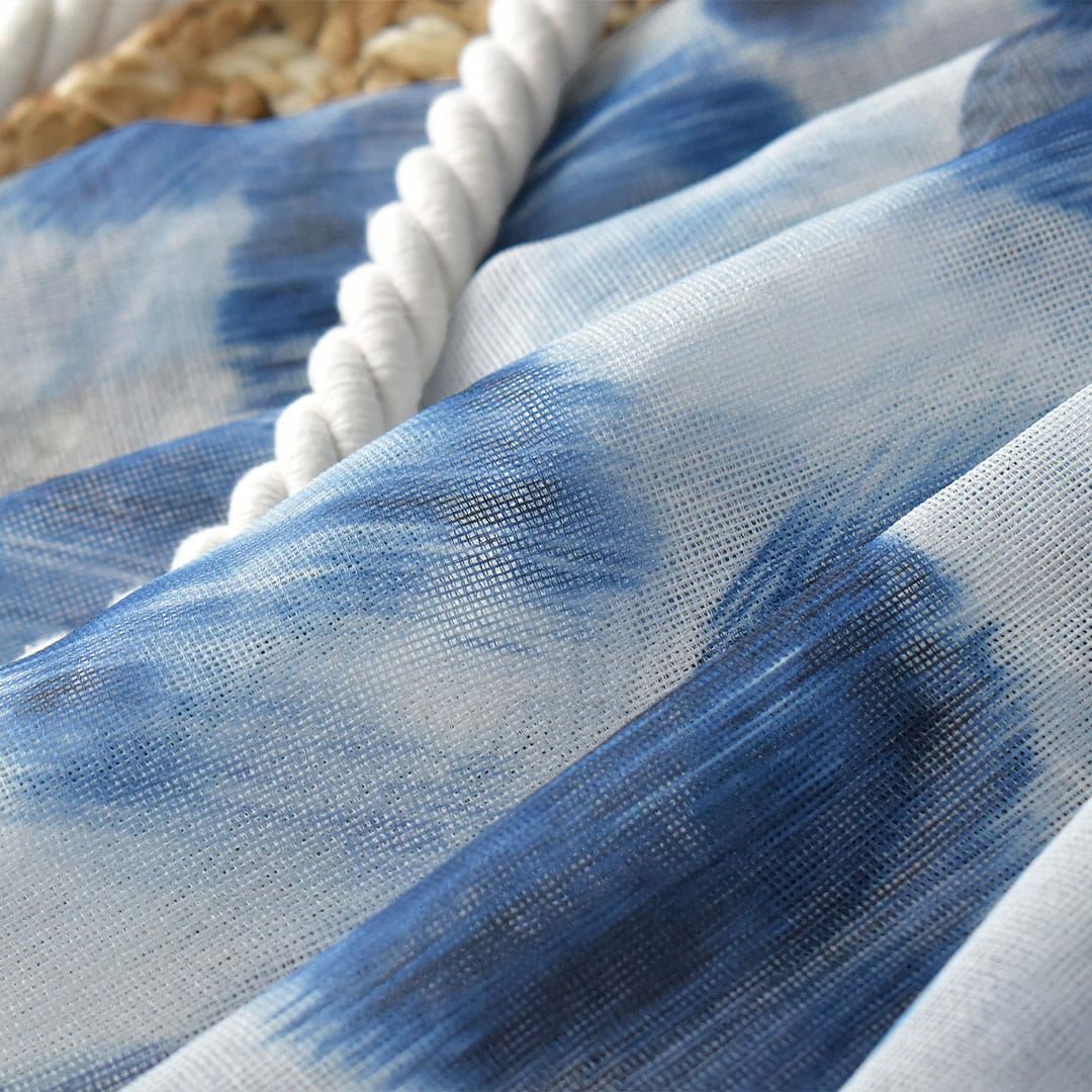 インディゴブルーのランダムなドット柄レースシェード |マリンバブル